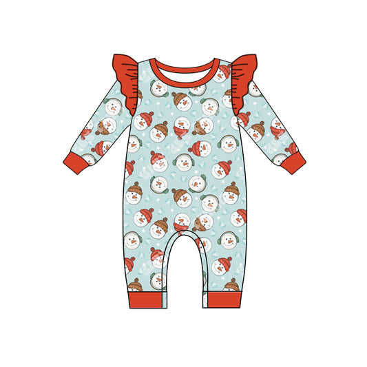 Baby Infant Girls Snowman Winter Rompers preorder