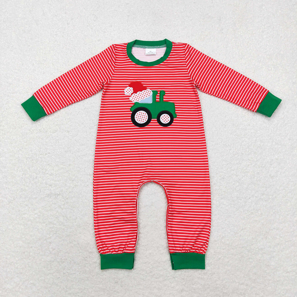 Baby Boys Christmas Tractor Construction Sibling Rompers Clothes Sets