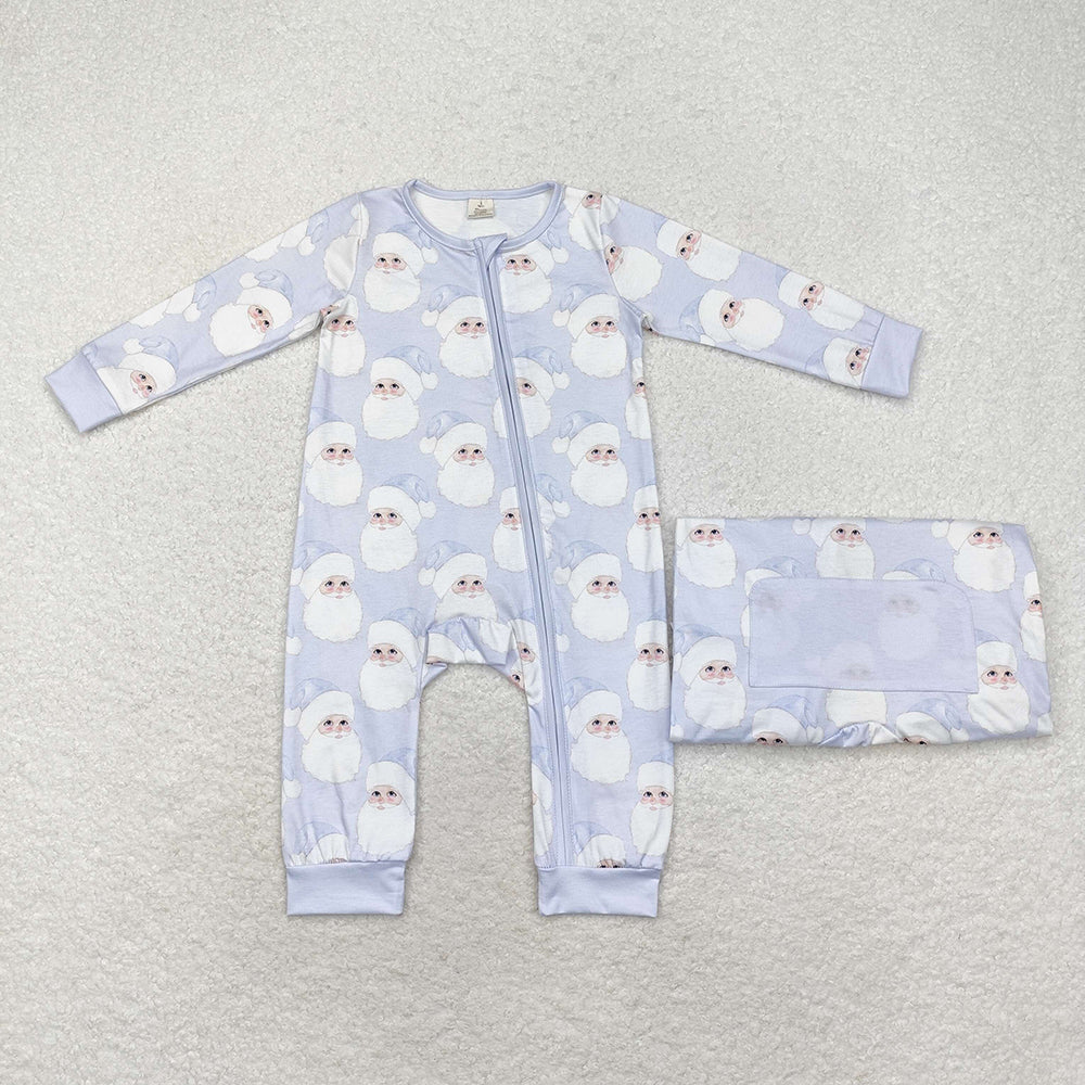 Sibling Baby Christmas Santa Bamboo Rompers Pajamas Clothes Sets