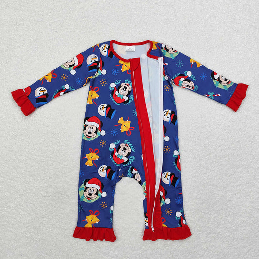 Baby Infant Girls Christmas Cartoon Mouse Hats Zip Rompers