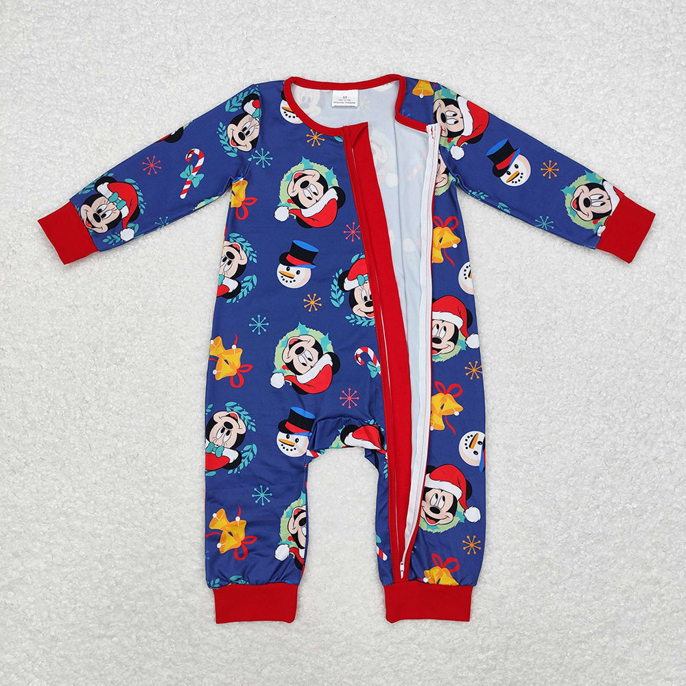 Baby Infant Christmas Cartoon Mouse Hats Zip Rompers