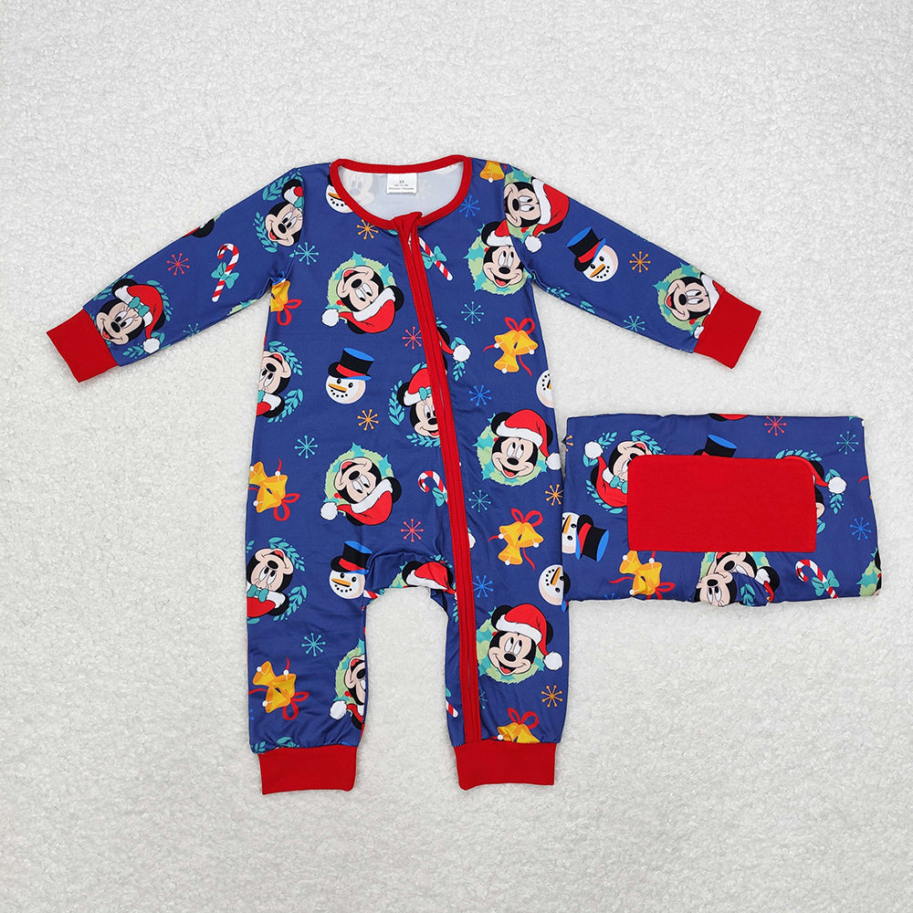 Baby Infant Christmas Cartoon Mouse Hats Zip Rompers