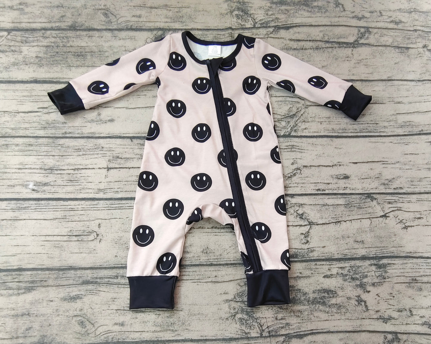 Baby Infant Boys Fall Smile Bamboo Rompers