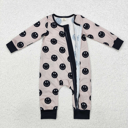 Baby Infant Boys Fall Smile Bamboo Rompers