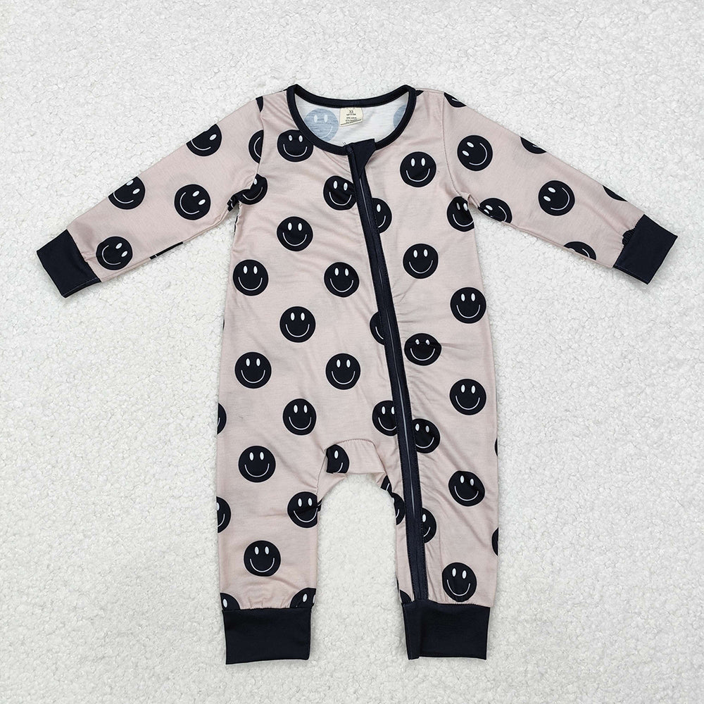 Baby Infant Boys Fall Smile Bamboo Rompers