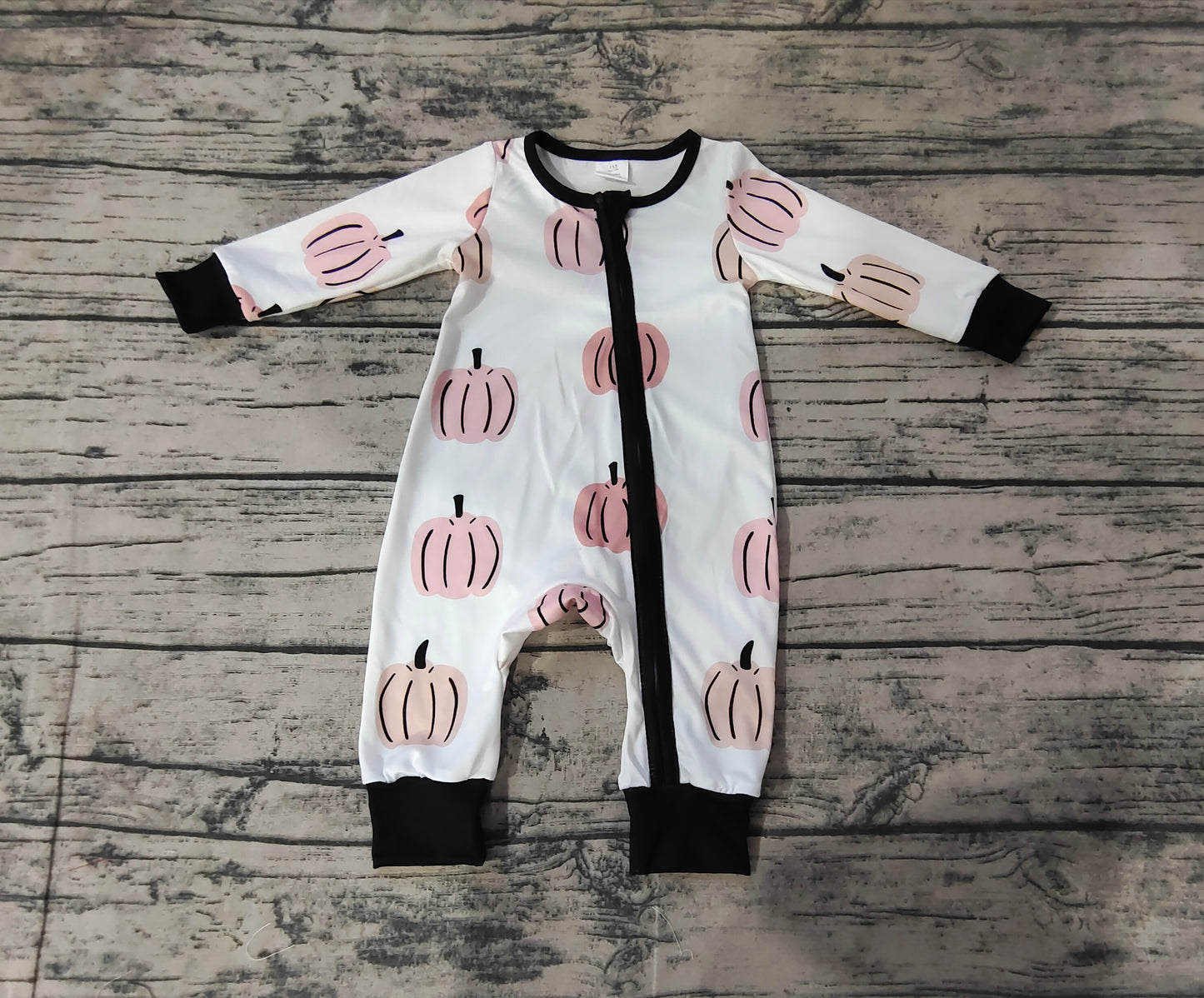 Baby Infant Boys Fall Pumpkins Bamboo Long Sleeve Rompers