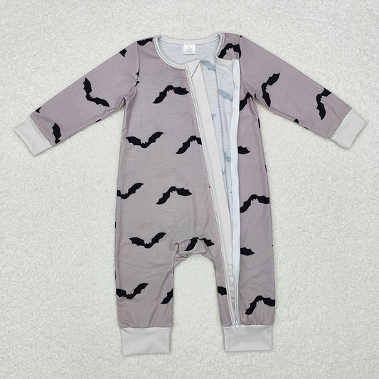 Baby Infant Boys Grey Halloween Bats Bamboo Rompers