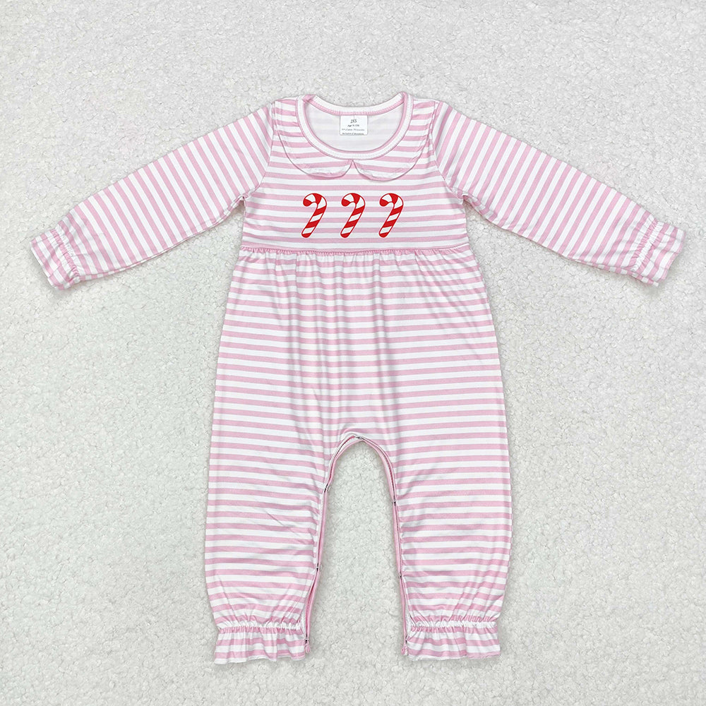 Sibling Baby Girls Christmas Candy Cane Rompers Clothes Sets