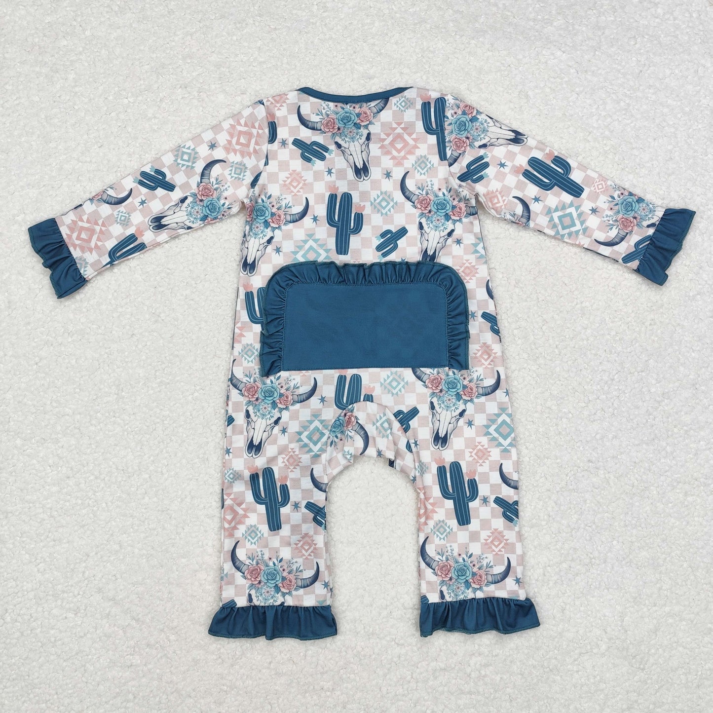 USA Shop Baby Infant Girls Cow Cactus Aztec Western Bamboo Zip Rompers