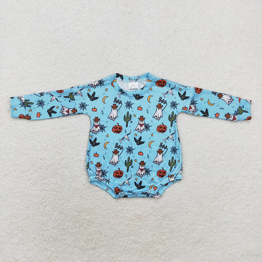 Baby Infant Boys Halloween Western Cactus Long Sleeve Rompers