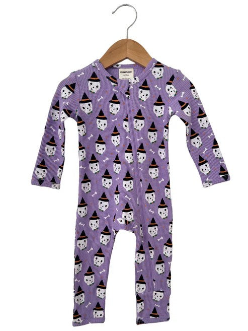 Baby Infant Girls Purple Monster Halloween Zip Rompers preorder