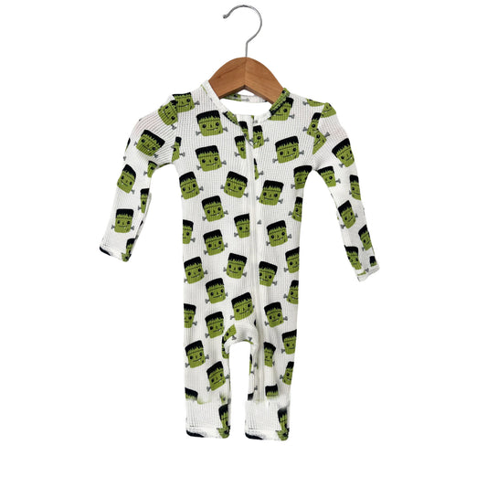 Baby Infant Boys Green Monster Halloween Zip Rompers preorder