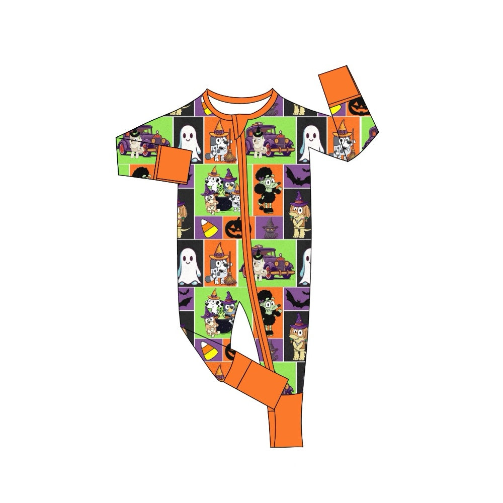 Baby Infant Halloween Dogs Zip Long Sleeve Rompers preorder