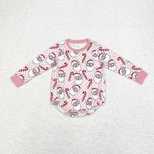 Baby Infant Girls Christmas Santa Candy Cane Rompers