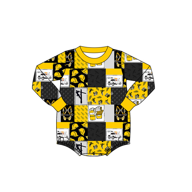 Baby Infant Boys Tool Cars Long Sleeve Rompers preorder