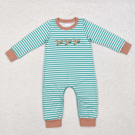 USA Shop Baby Infant Boys Green Stripes Mallard Ducks Hunting Rompers