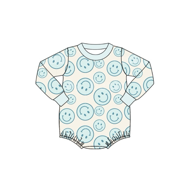 Baby Infant Boys Smile Green Long Sleeve Rompers preorder