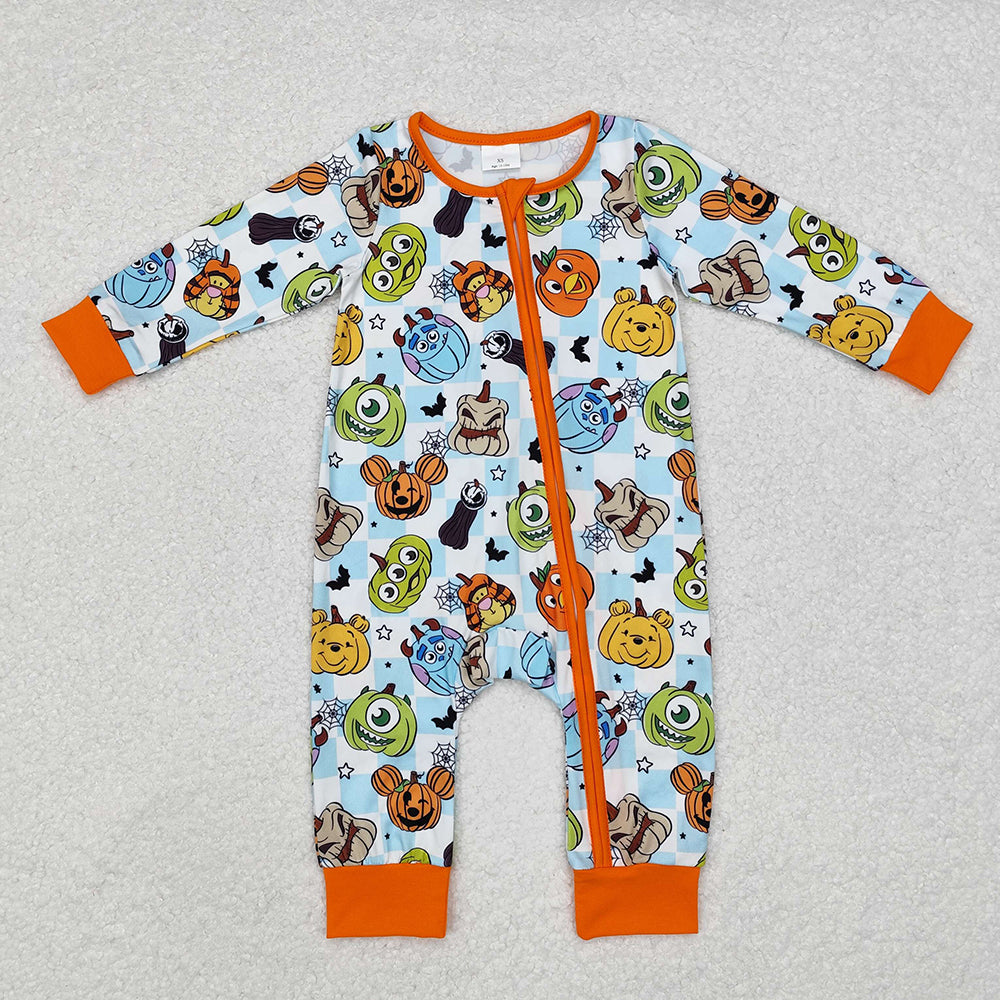 Sibling Baby Girls Pumpkin Halloween Rompers Pajamas Clothes Sets