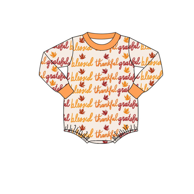 Baby Infant Boys Thankful Grateful Rompers preorder