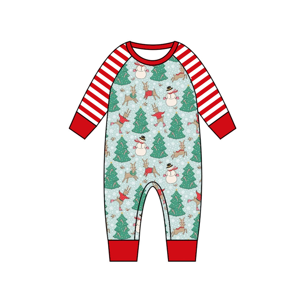 Baby Infant Boys Christmas Tree Snowman Rompers preorder