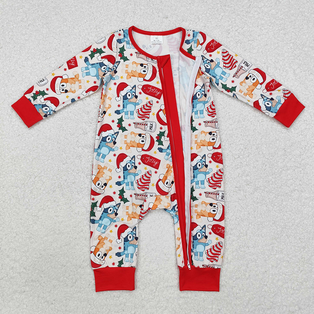 Baby Infant Boys Christmas Dogs Long Sleeve Rompers