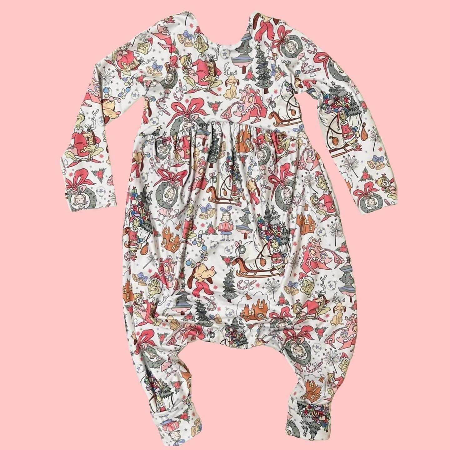 Baby Infant Girls Pink Face Tree Rompers preorder