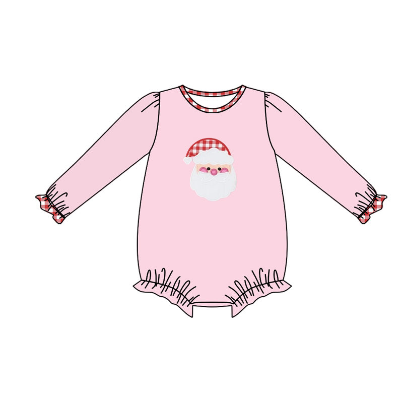 Baby Infant Girls Christmas Santa Long Sleeve Rompers preorder