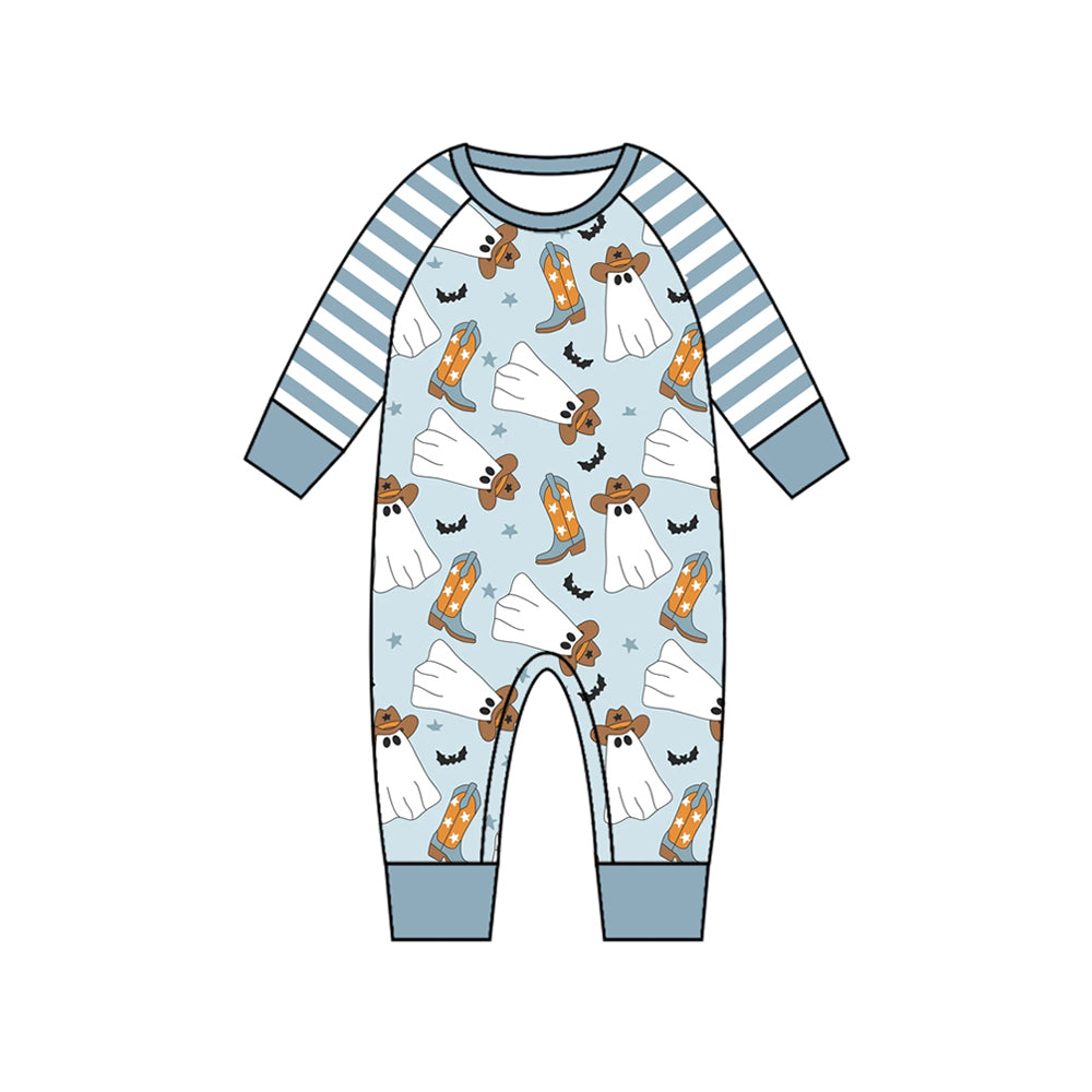 Baby Infant Boys Halloween Blue Boots Ghost Rompers preorder