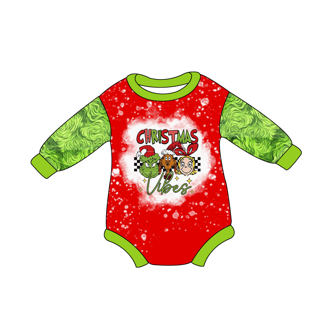 Baby Infant Girls Christmas Green Frog Red Rompers preorder