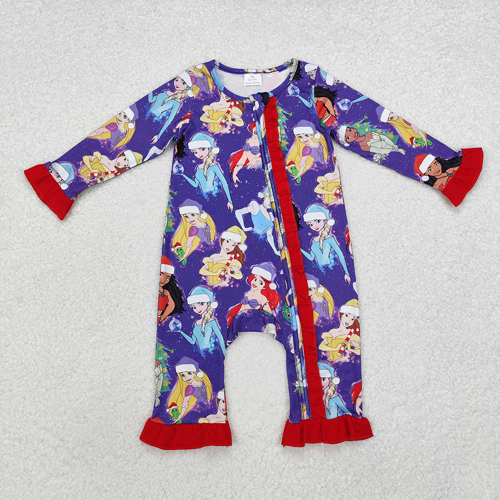 Baby Infant Girls Princess Christmas Zip Rompers