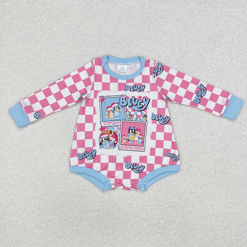 Baby Infant Girls Christmas Dog Long Sleeve Rompers
