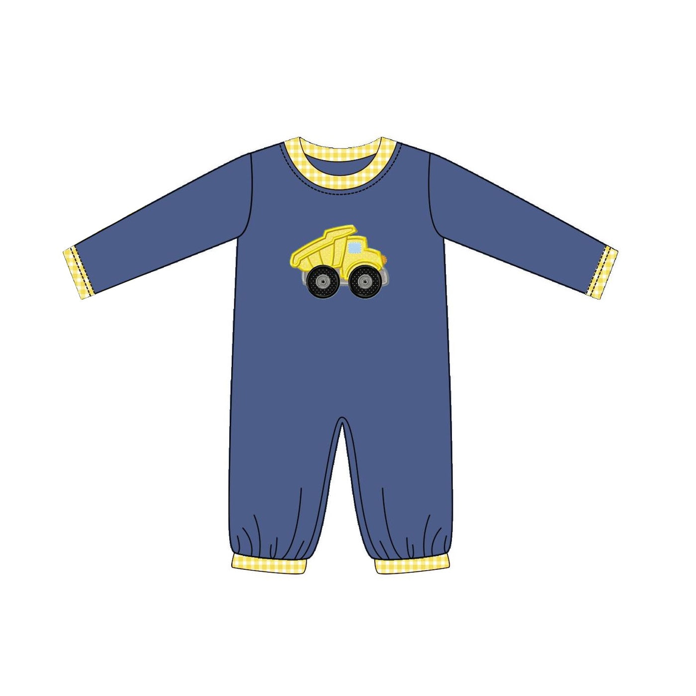 Baby Infant Boys Blue Trucks Rompers preorder