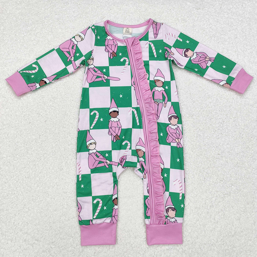 Sibling Girls Boys Christmas Shelf Bamboo Rompers Pajamas Clothes Sets