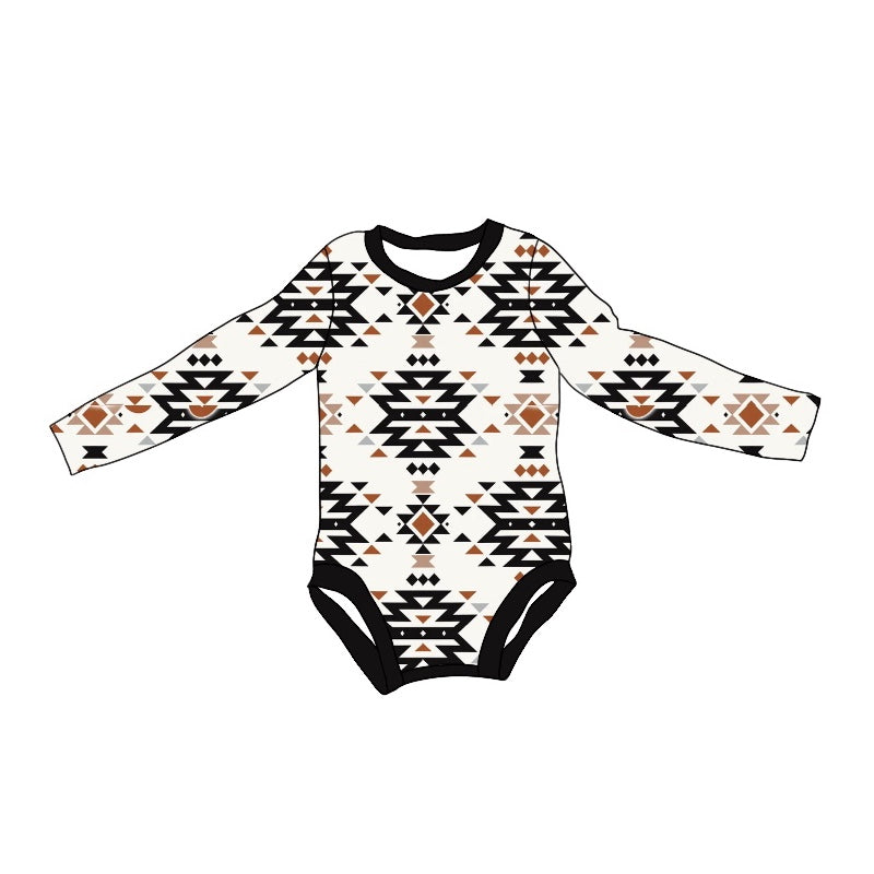 Baby Infant Boys Aztec Western Long Sleeve Rompers preorder