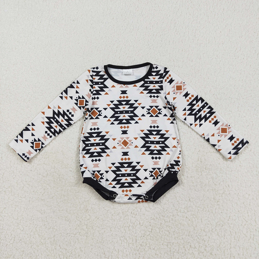 Baby Infant Boys Aztec Western Long Sleeve Rompers