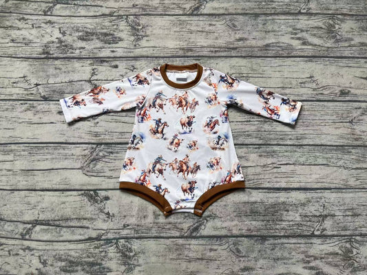 Baby Infant Boys Western Horse Rodeo Rompers