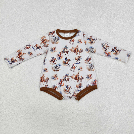 Baby Infant Boys Western Horse Rodeo Rompers