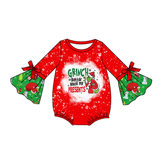 Baby Infant Infant Christmas Green Frog Red Rompers preorder