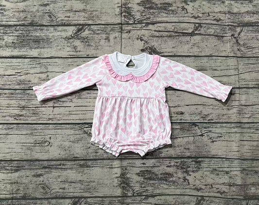 Baby Infant Girls Valentines Pink Hearts Rompers