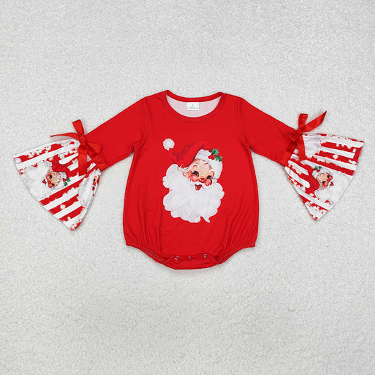 Baby Infant Girls Christmas Santa Long Sleeve Rompers