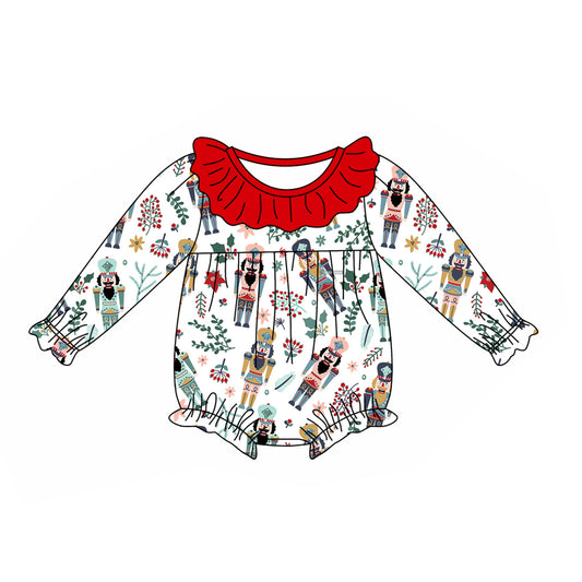 Baby Infant Girls Christmas Soldier Ruffle Rompers preorder