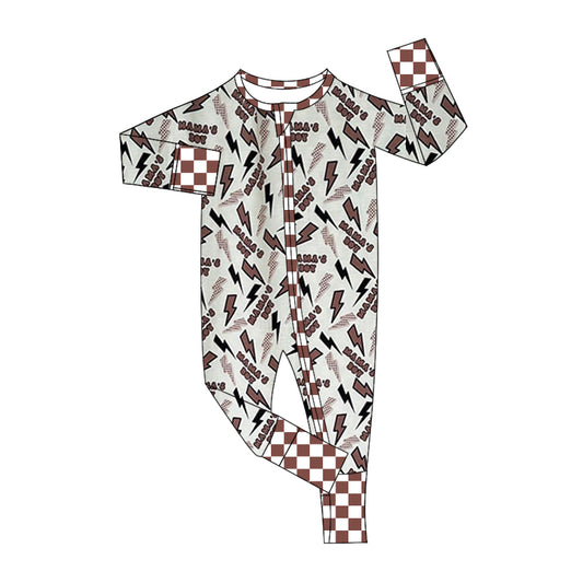 Baby Infant Boys Mama's Boy Zip Rompers preorder