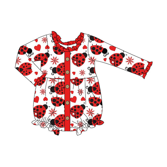 Baby Infant Girls Lady Bugs Long Sleeve Rompers preorder