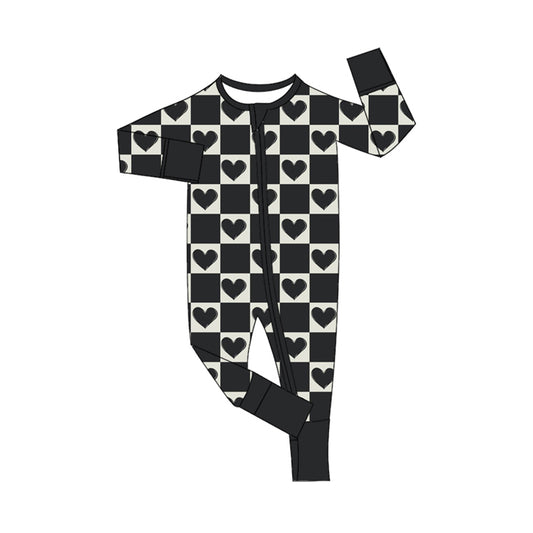 Baby Infant Boys Valentines Hearts Long Sleeve Rompers preorder