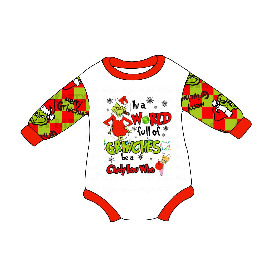 Baby Infant Girls Christmas Frog Long Sleeve Rompers preorder