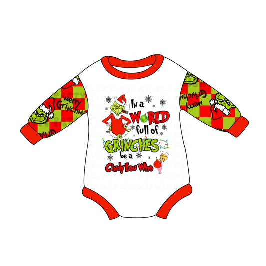 Baby Infant Girls Christmas Frog Long Sleeve Rompers preorder