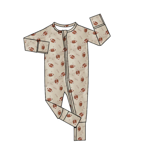 Baby Infant Boys Football Fall Zip Rompers preorder