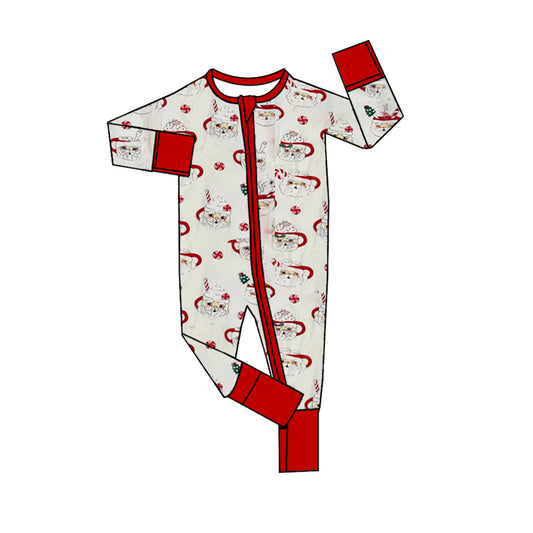 Baby Infant Boys Christmas Santa Zip Rompers preorder