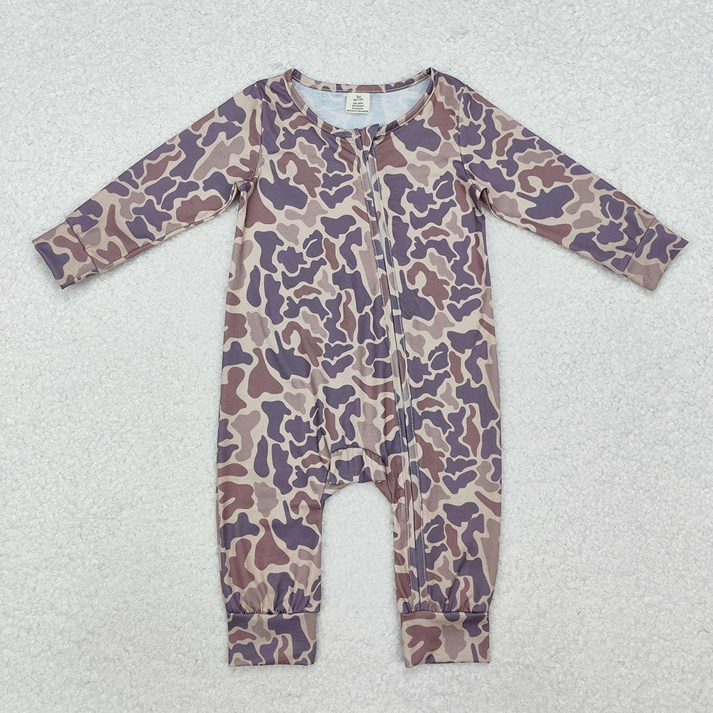 Sibling Baby Boys Girls Southern Khaki Camo Zip Rompers Hoodie Short Sets