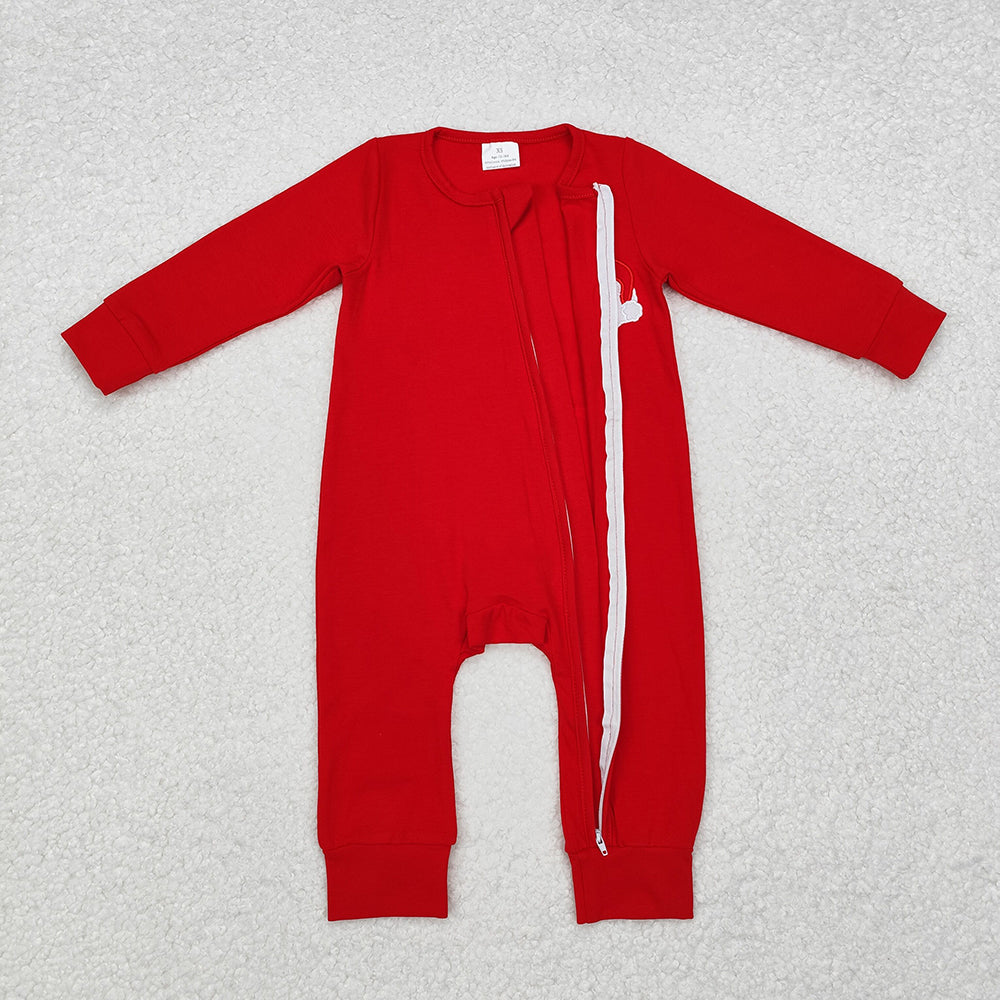 Baby Boys Christmas Santa Red Zip Rompers